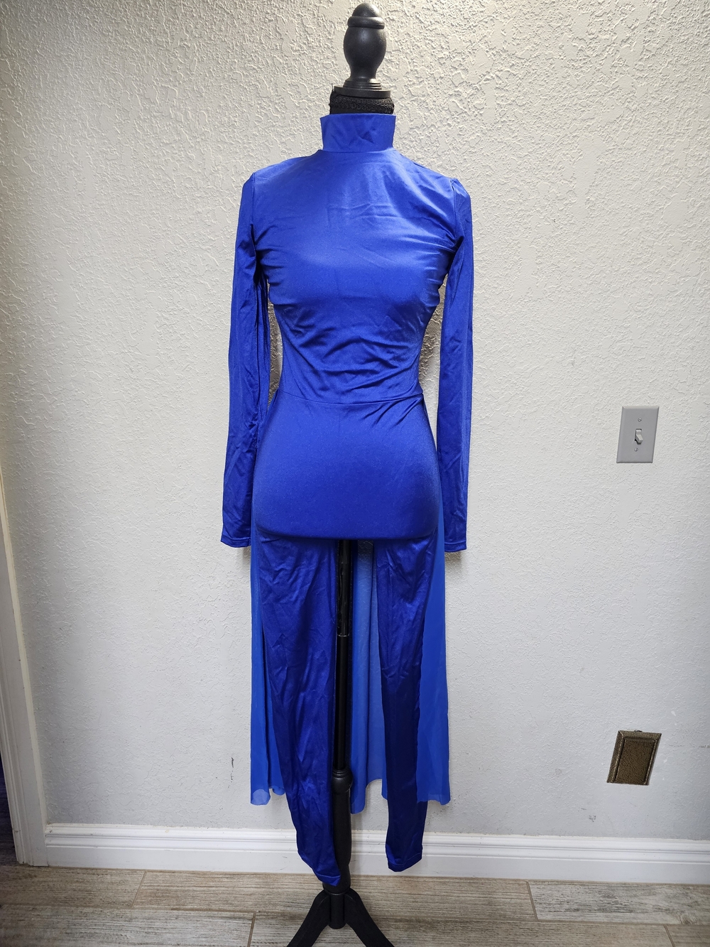 Weissman Royal Blue High-Neck Long Sleeve Dance Costume